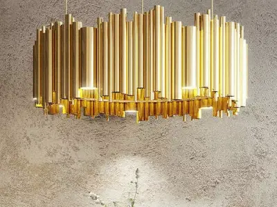 chandelier  golden flute Free low-poly 3D model
