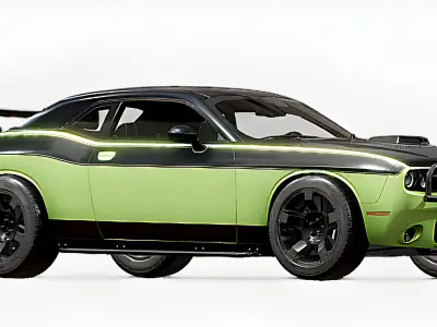 Aggressive Custom Muscle Car 3D Model  Low-poly 3D model