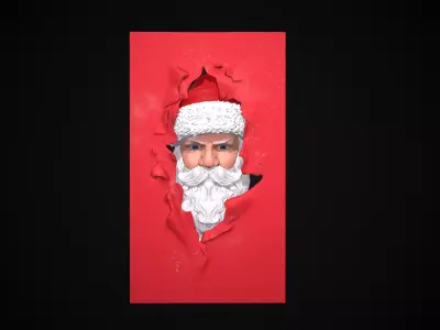 High Detail Santa Claus Father Frost Relief Wall Art 3D print model