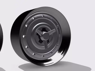 20inch Billet Drilled Steel Wheels with Spinner 2x Offsets 3D print model