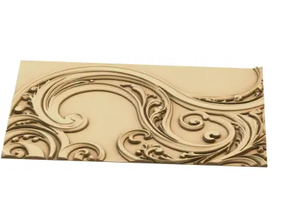 decor set wall panel wall relief mural CNC 60 3D model