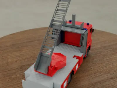 Fire Truck Toy Low-poly 3D model