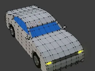 Low Poly Car With Materials Low-poly 3D model