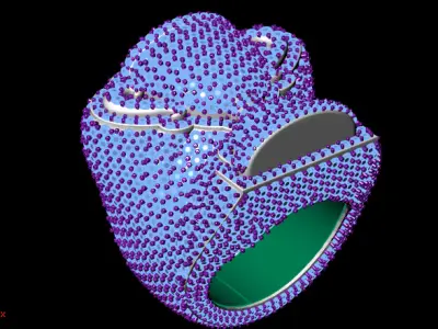 Luxury Pave Trophy Ring - 3D CAD Model 3D print model