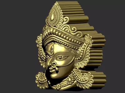 Durga Mata 2d solid 3D print model