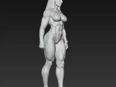 Bodybuilder Woman 01 3D print model