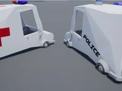 Low Poly Cartoony Van Pack Low-poly 3D model