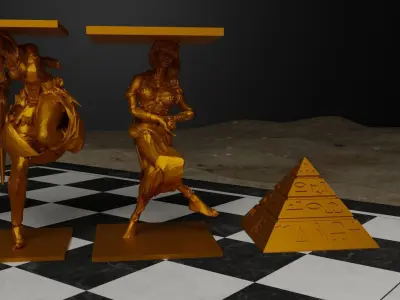 Egypt Chess Set  Character Pharaoh Chess Pieces  Free 3D print model