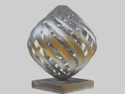 Metallic art sculpture model Low-poly 3D model