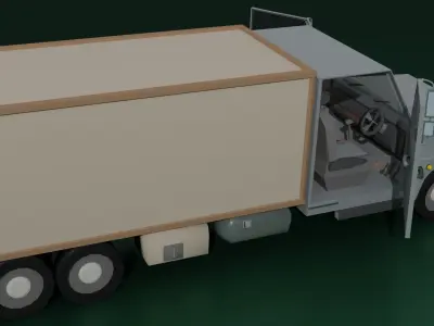 Cargo Container Truck Low-poly 3D model by ahsinmir786
