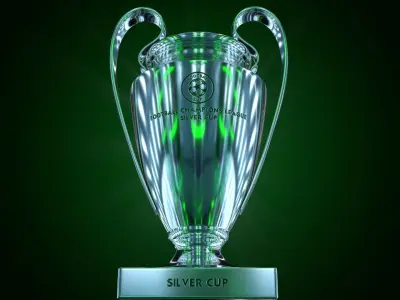 Silver Football Cup 3D model
