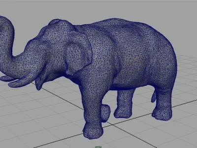 Asian Elephant 2 Low-poly 3D model
