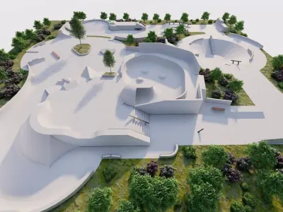 Skatepark-Skate Park PACK 3D model