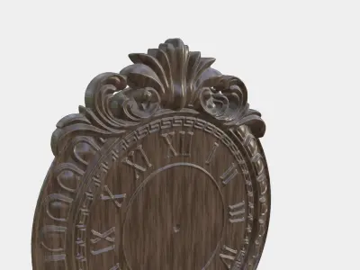Wooden Clock Decor 3D print model shop