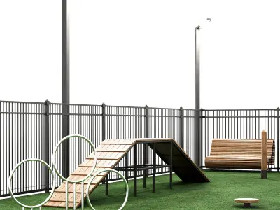 Dog walking area gym 3D model