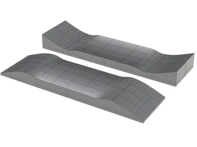 Ready to be milled mold for Skateboard decks 3D model