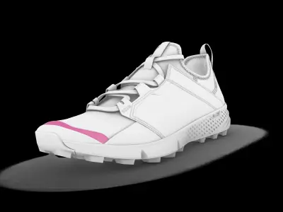3D Shoe High and Low-poly white 3D model Low-poly 3D model