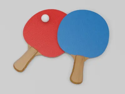 Table tennis bats Low-poly 3D model