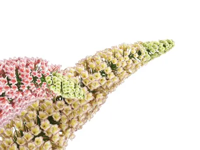 Stylish flowers in a vase 3D model