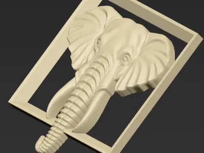 Elephant Head A65 3D print model