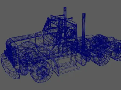 semi truck Low-poly 3D model buy