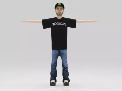 Ken Block drift Rigged  Low-poly 3D model