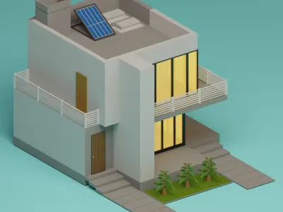 Lopwpoly House 16 Low-poly 3D model