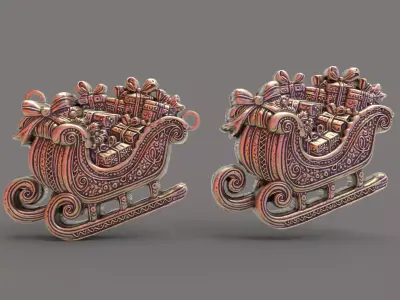 sanda sleigh gift  3D print model