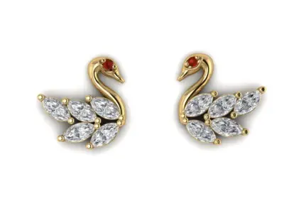 Swan Studs Free 3D print model