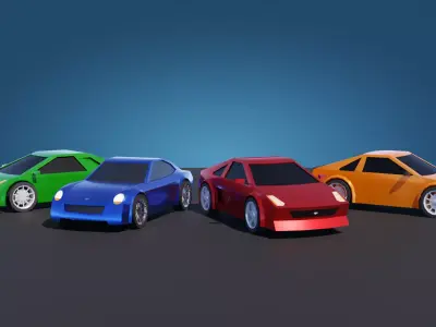 Tuned Cars Low-poly 3D model