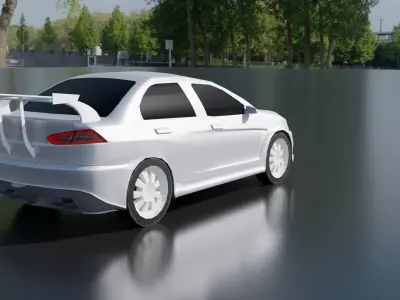 Modified Lancer Evo X low poly Low-poly 3D model