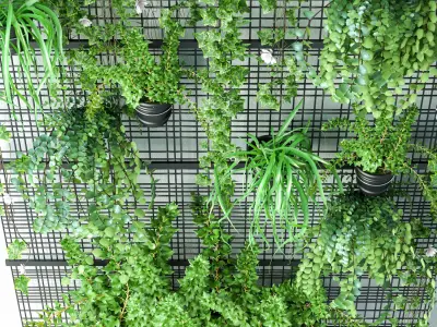 Wall Grid Plant Pot 3D model