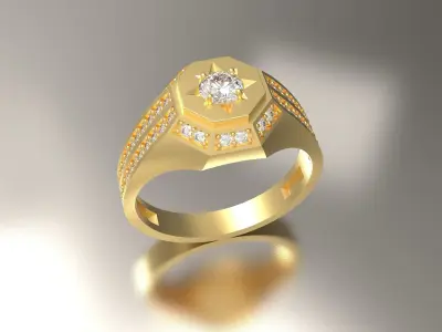 Mens Diamonds Ring 3D print model