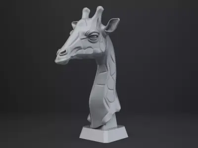 Giraffe Bust - Animal Figurine 3D print model