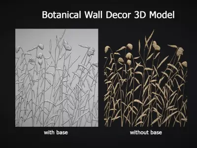Botanical wall decor 3d Model 3D print model