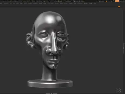 human head modern sculpture 3d print model 108 3D print model