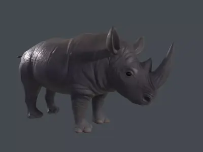 Stylized Rhino 3D model