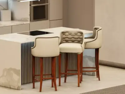 Stool Eros Low-poly 3D model