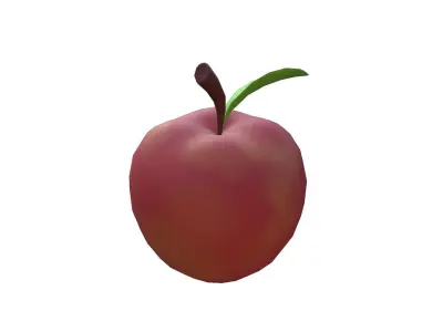 Apple with leaf Free low-poly 3D model