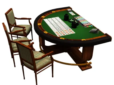 Casino Table Low-poly 3D model