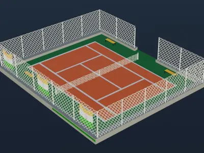 Tennis Court - India Low-poly 3D model