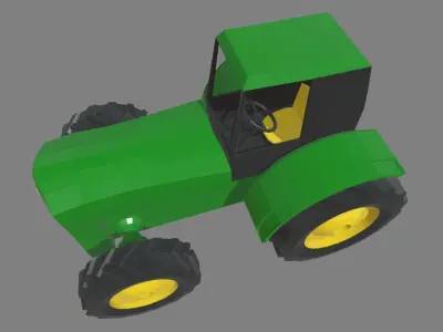 Low Poly Tractor 01 Low-poly 3D model