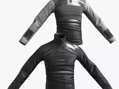 Sweatshirt 2 colors Low-poly 3D model