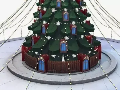 Enchanted Evergreen Stylized Christmas Tree 3D Model 3D model