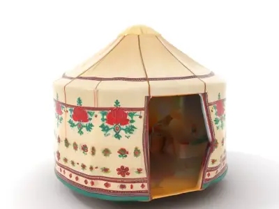 Embroidered Yurt model pack Low-poly 3D model