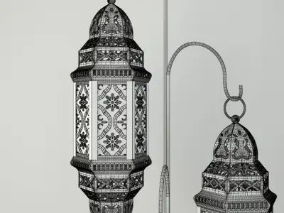Moroccan Hanging Floor Lanterns 3D model