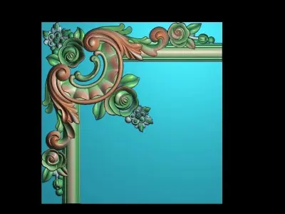  3d model of flowers and leaves 3D print model