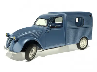 1958 Citroen 2CV AZU Van 3D model