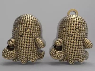 hallowen ghost with pumpkin basket  3D print model