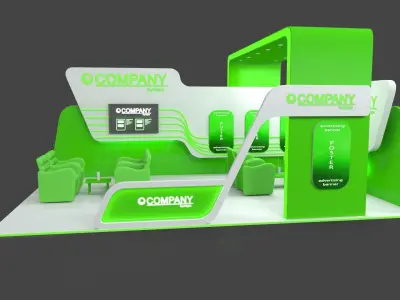 Exhibition Stand 1 Low-poly 3D model